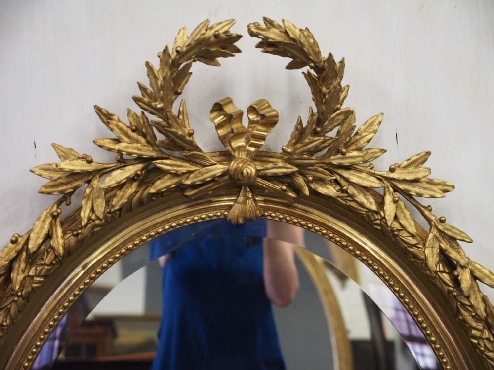 George III Style Oval Gilded Wall Mirror View III