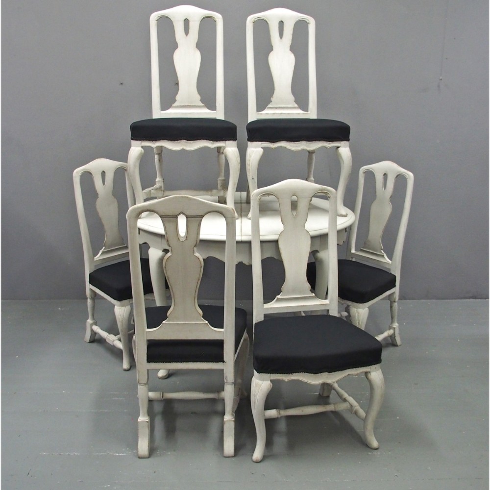Swedish 19th Century Painted Dining Suite