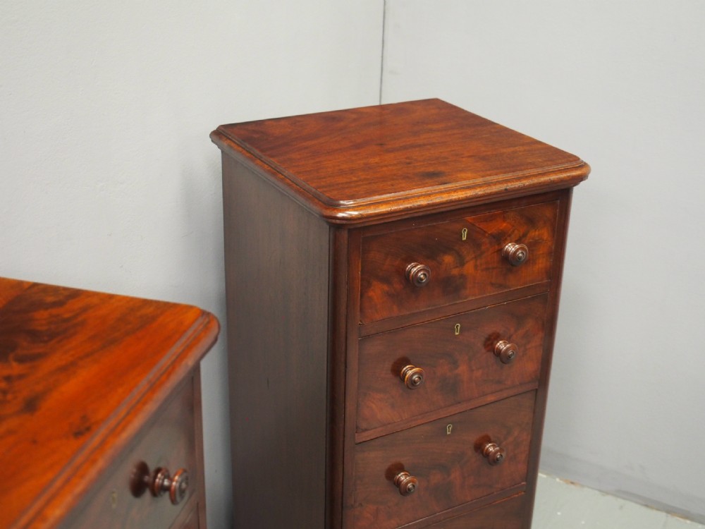 Pair of Victorian Wellington-Style Mahogany Chests or Bedsides View IV
