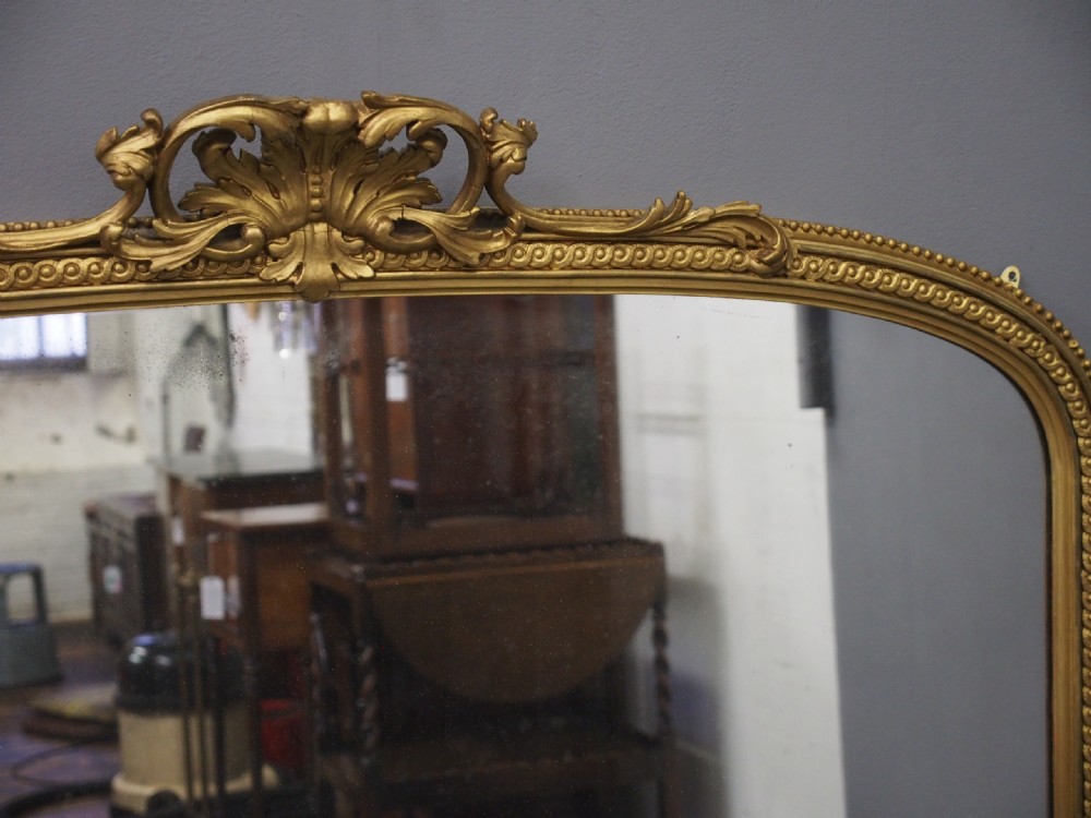 Victorian Giltwood Arched Overmantel Mirror View VII