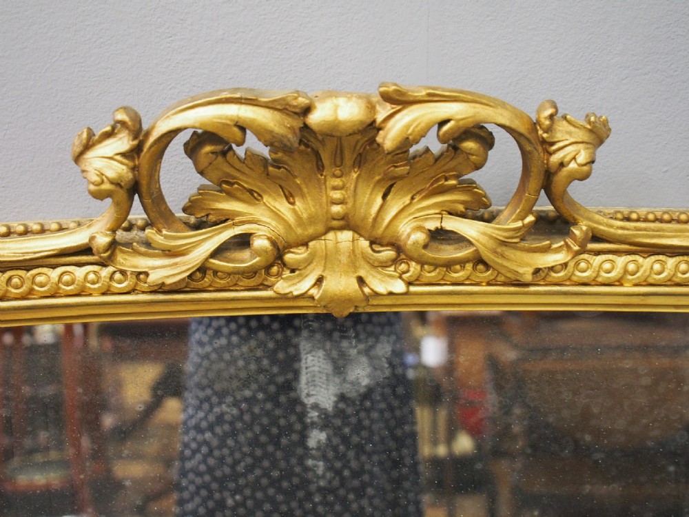 Victorian Giltwood Arched Overmantel Mirror View VIII