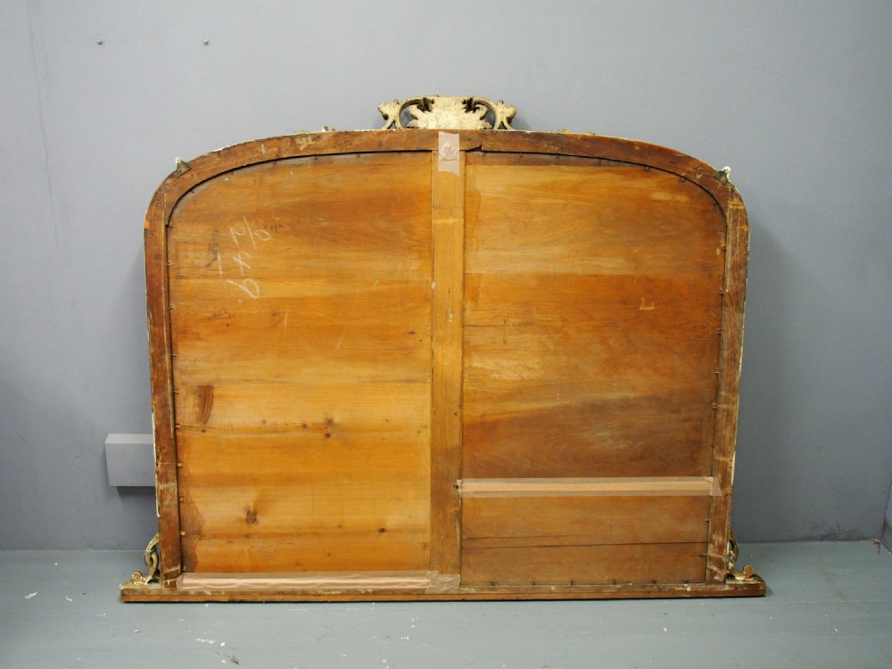 Victorian Giltwood Arched Overmantel Mirror View X