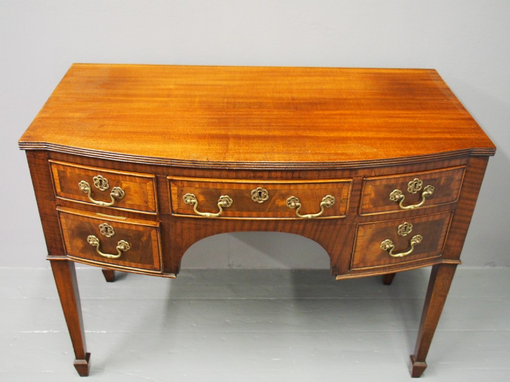 George III Style Mahogany Bowfront Side Table View V