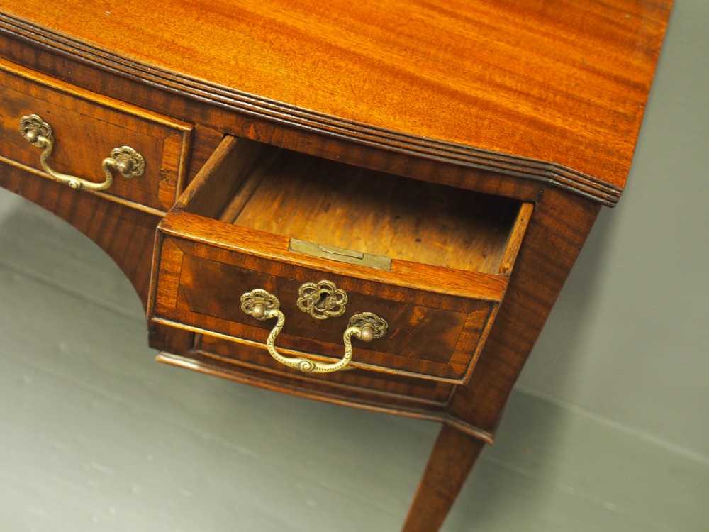George III Style Mahogany Bowfront Side Table View IX