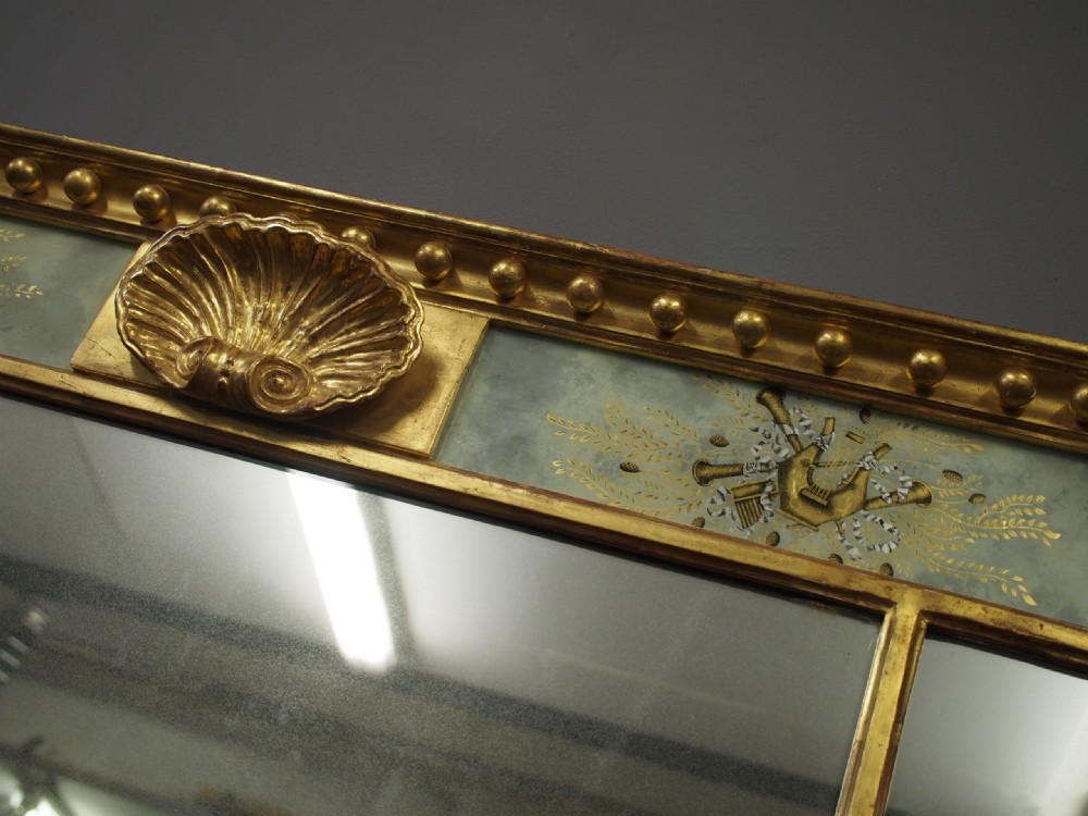 Regency Overmantel Mirror with Decorative Frieze View VI