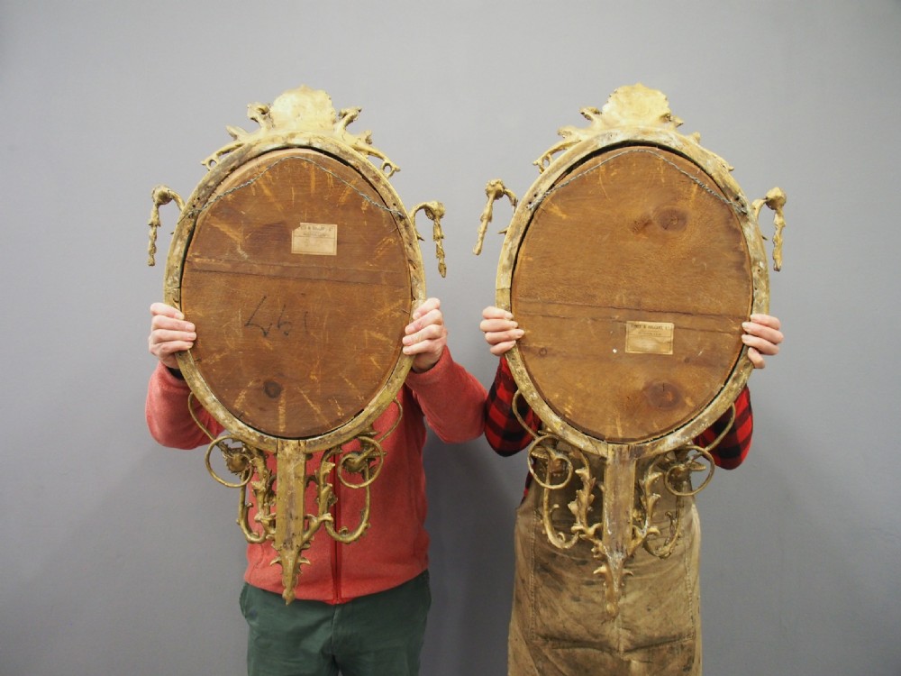 Pair of 19th Century Giltwood and Gesso Girandole Mirrors View IX