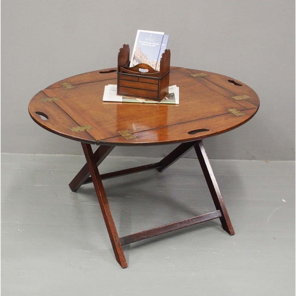 George III Mahogany Folding Butlers Tray on Stand