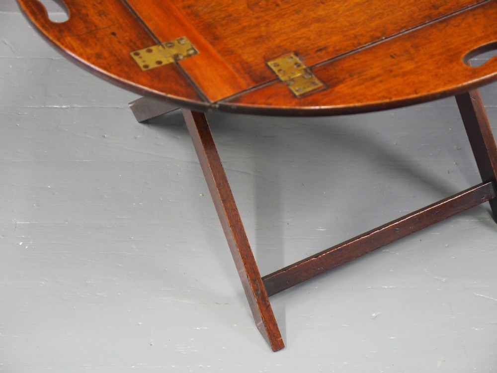 George III Mahogany Folding Butlers Tray on Stand View V