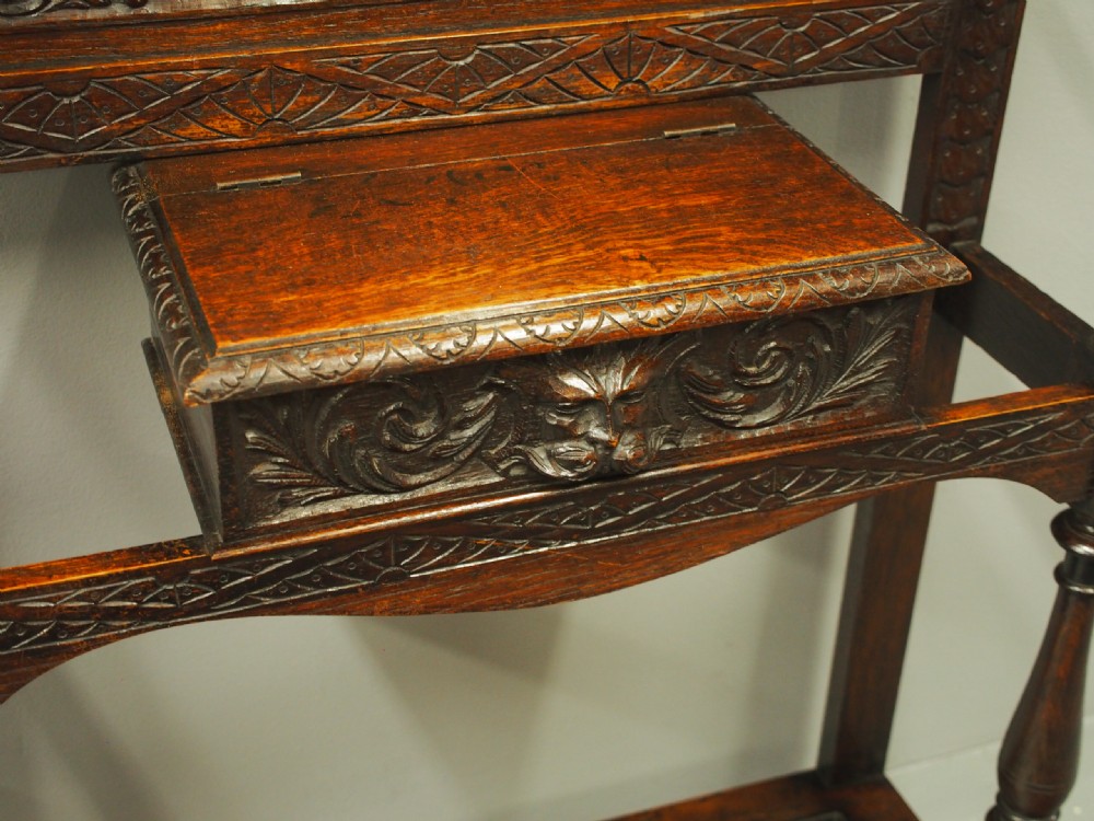 Victorian Flemish Carved Oak Hall Stand View VIII