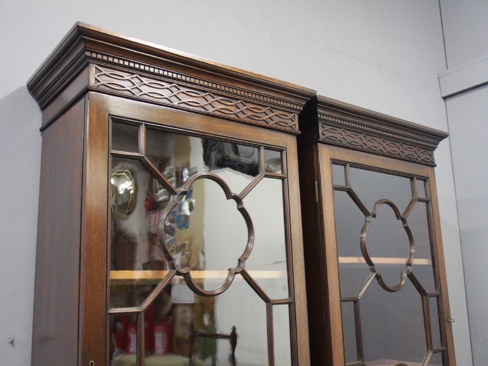 Pair of Georgian Style Mahogany Display Cabinets or Bookcases View VII