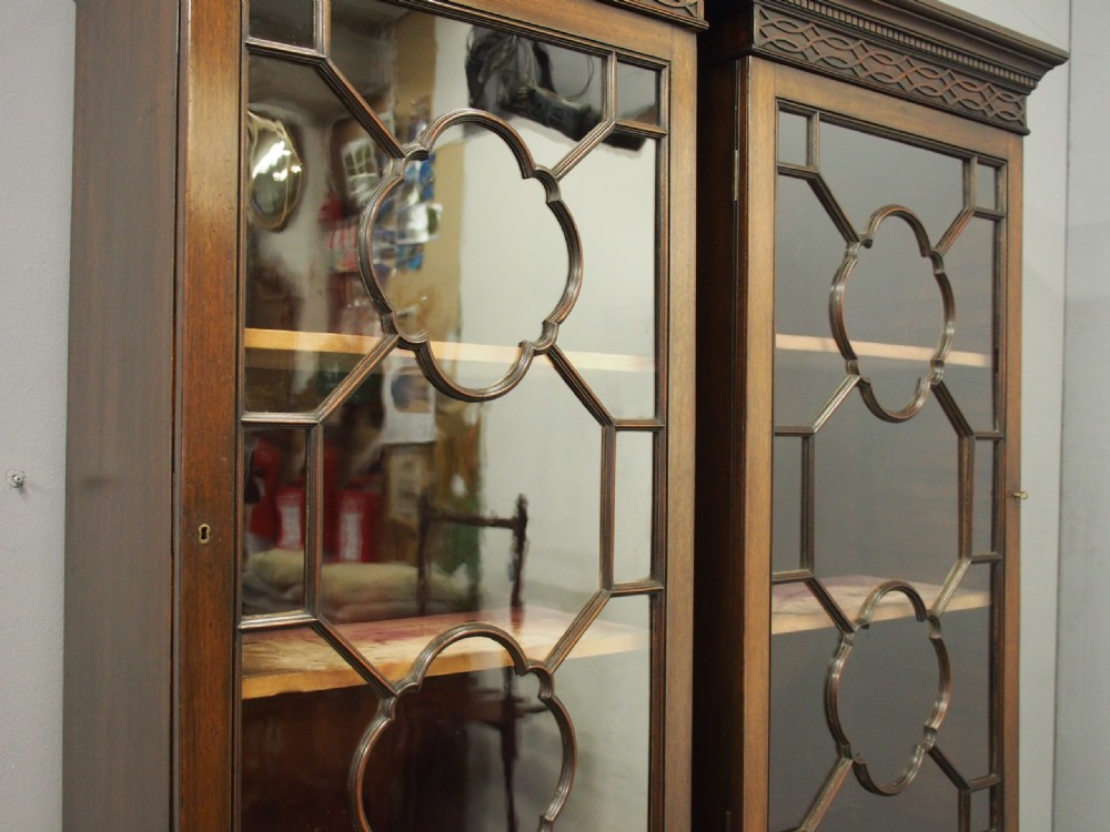 Pair of Georgian Style Mahogany Display Cabinets or Bookcases View VIII