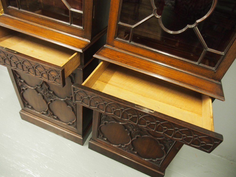 Pair of Georgian Style Mahogany Display Cabinets or Bookcases View XI
