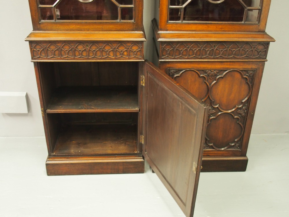 Pair of Georgian Style Mahogany Display Cabinets or Bookcases View XV