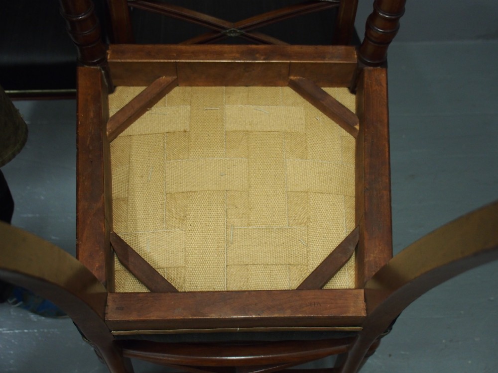 Set of 4 George III Mahogany Brass Inlaid Dining Chairs View III