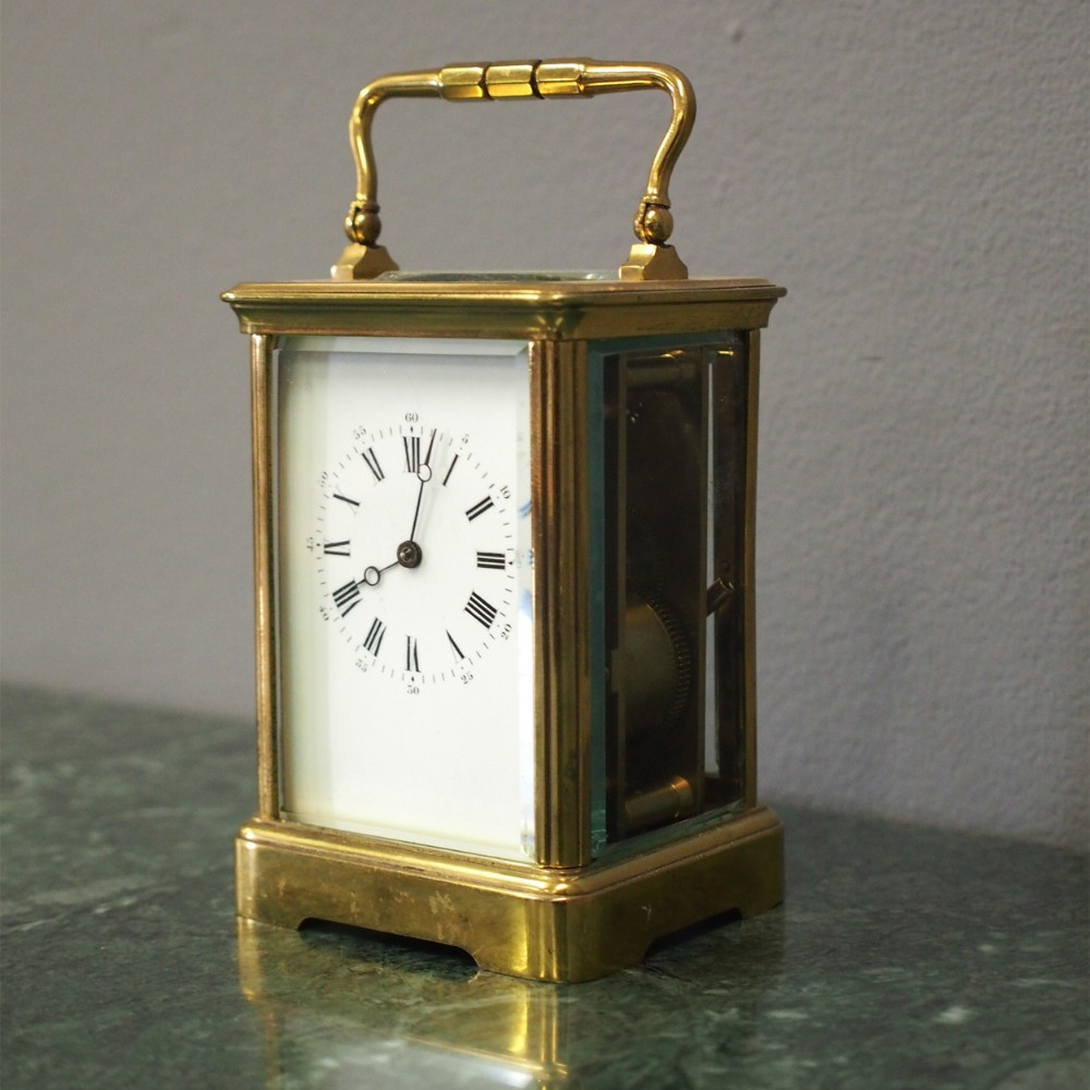 French Glass and Brass Carriage Clock