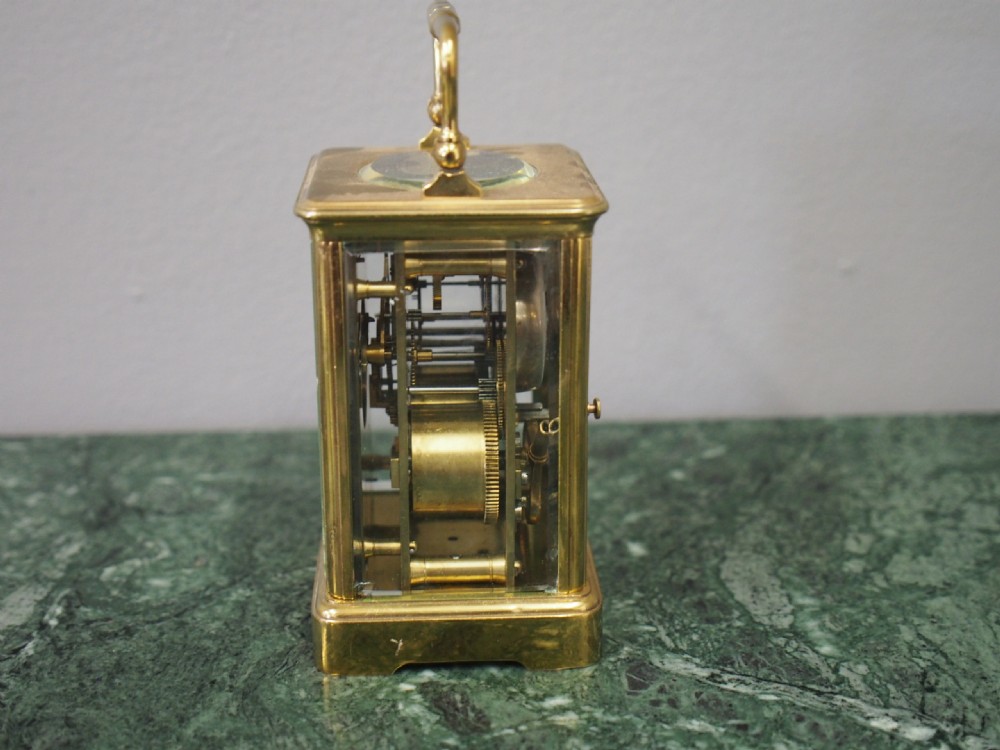 French Glass and Brass Carriage Clock View VI