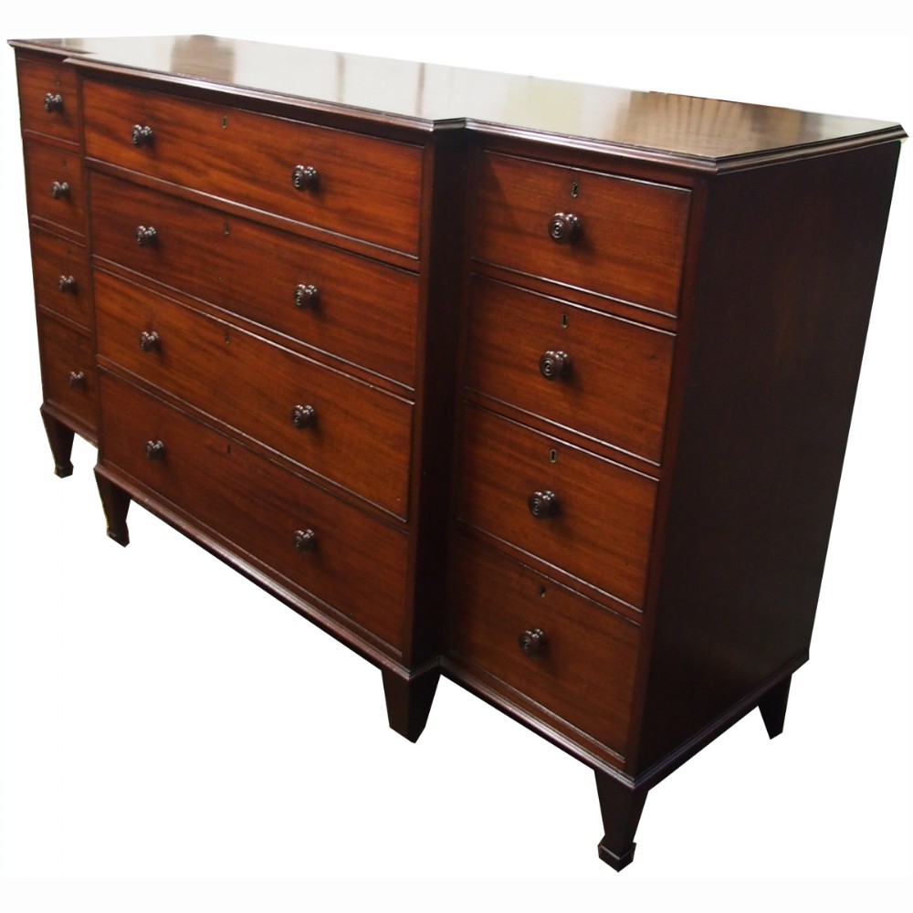 Large George IV Mahogany Breakfront Chest of Drawers