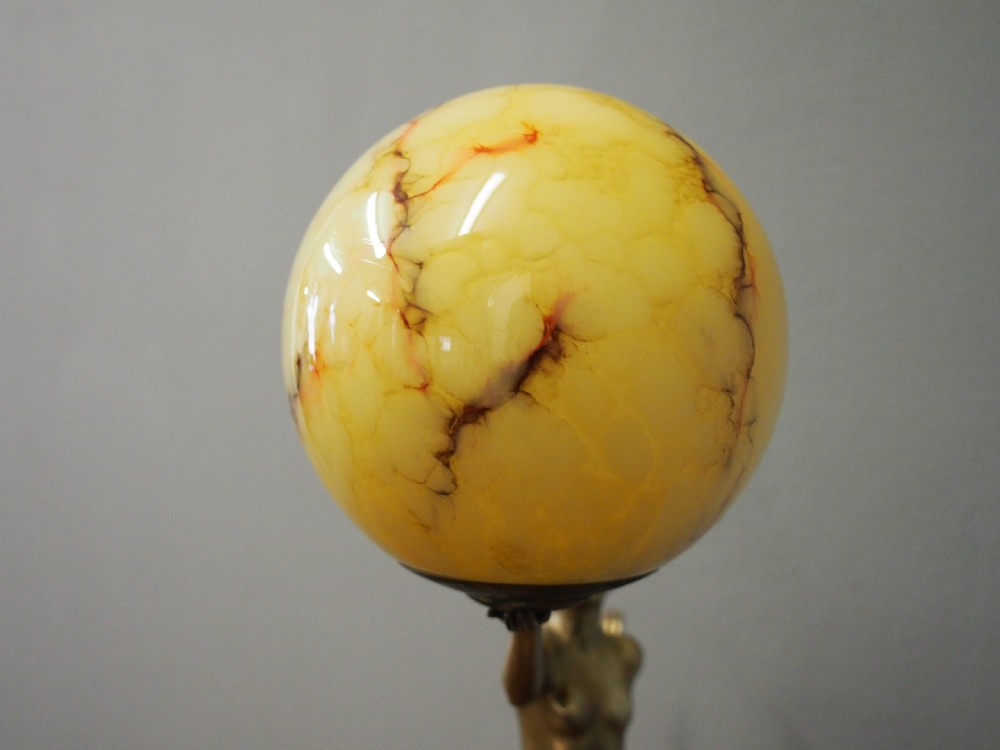 White Metal and Gilded Art Deco Lamp View VIII