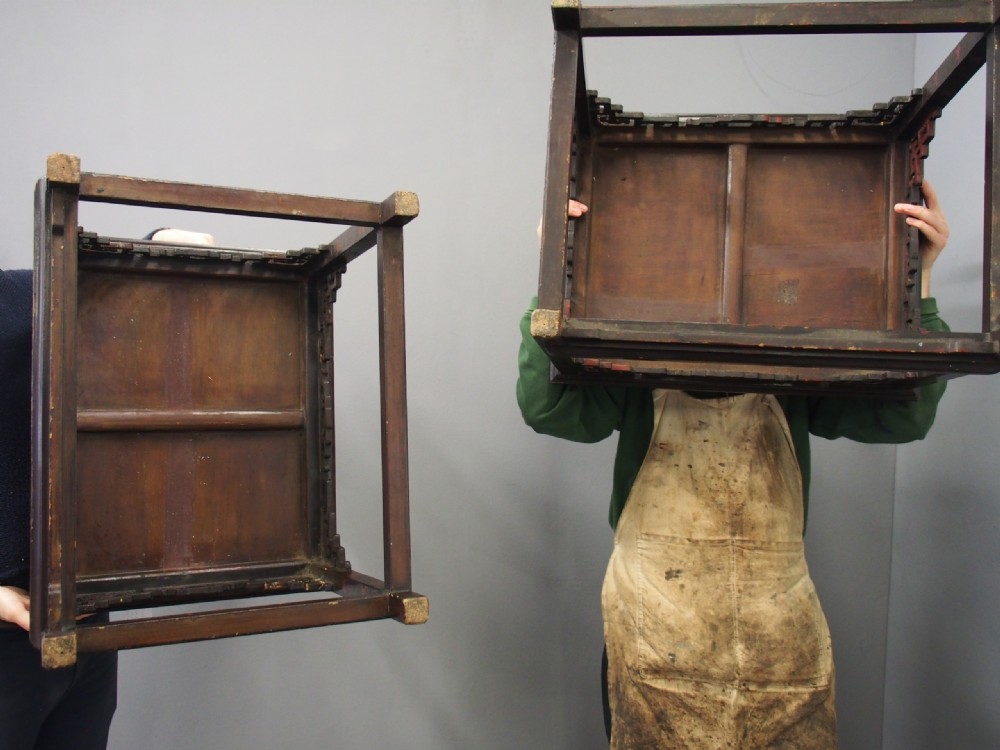 Pair of Qing Dynasty Chinese Lacquered Chairs View XV