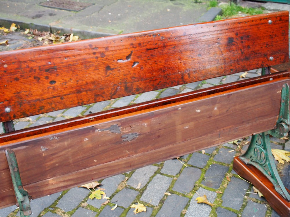 Pair of Victorian Cast Iron and Teak Garden Benches View VI