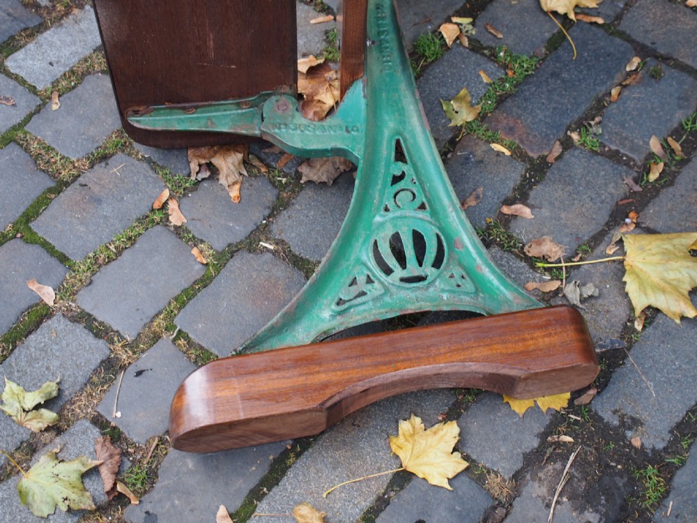 Pair of Victorian Cast Iron and Teak Garden Benches View X