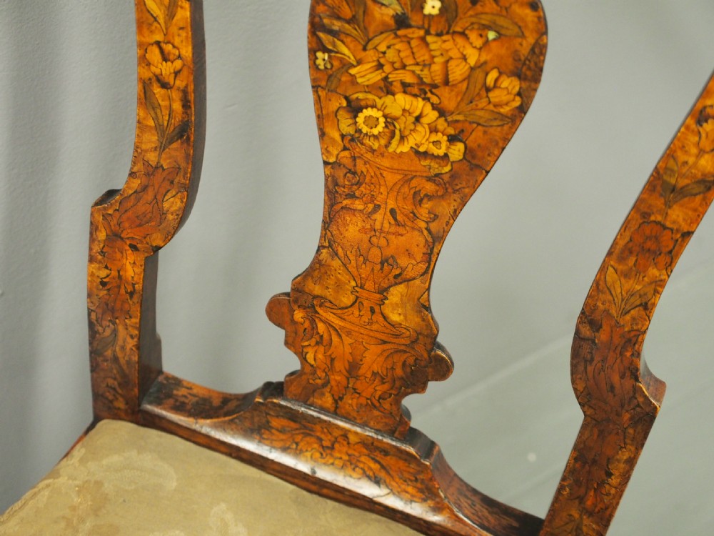 Oak Framed Dutch Marquetry Side Chair View IX