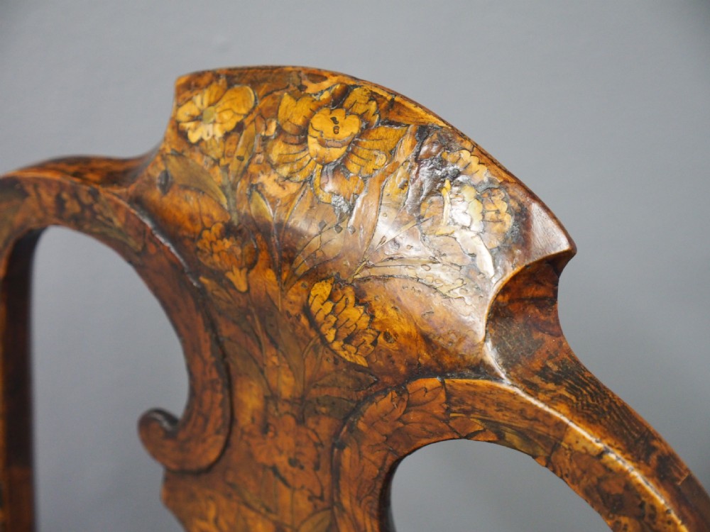 Oak Framed Dutch Marquetry Side Chair View XI