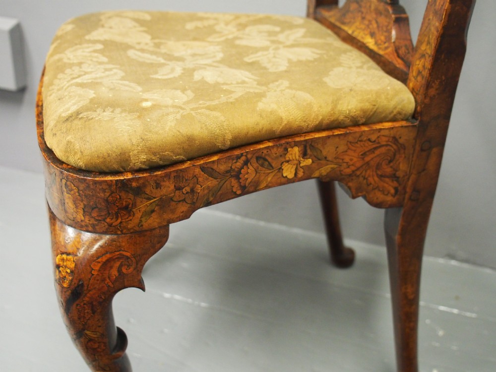Oak Framed Dutch Marquetry Side Chair View XIV