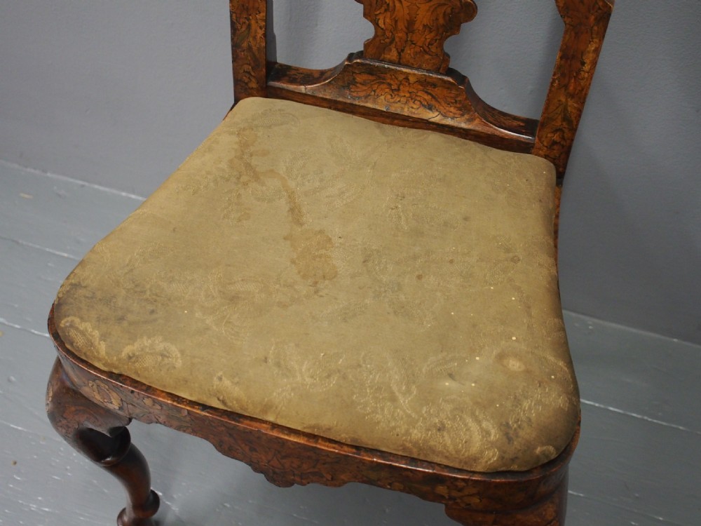 Oak Framed Dutch Marquetry Side Chair View XV