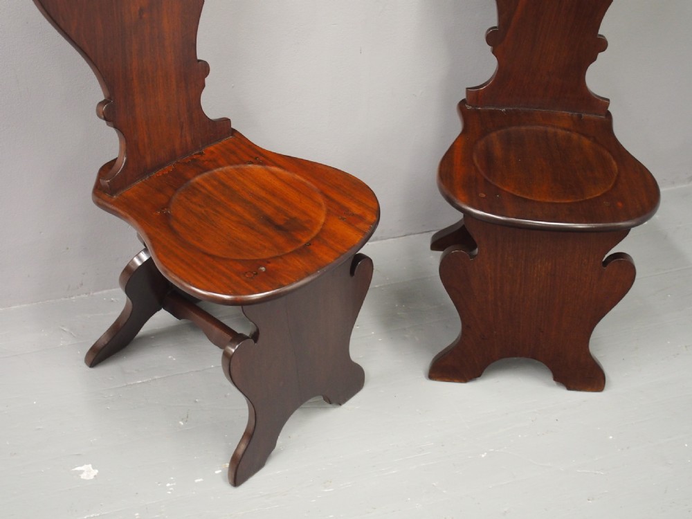 Pair of Mahogany Hall Chairs in the Sgabello Style View IV