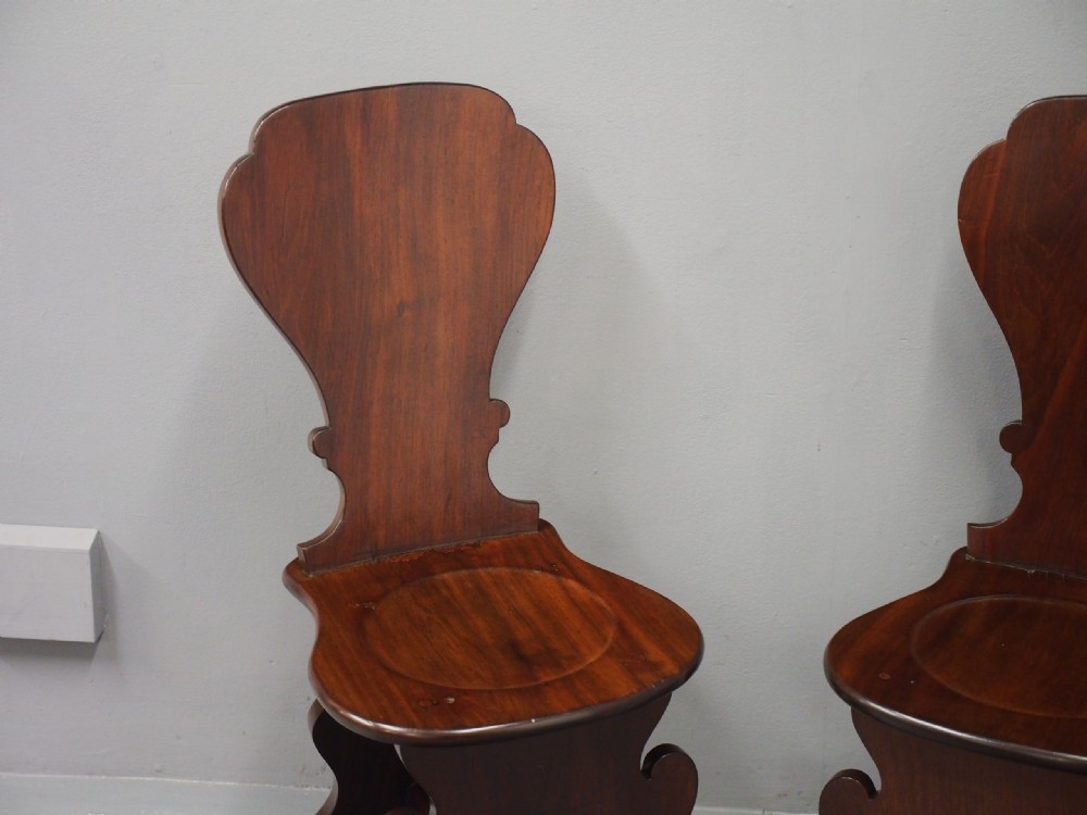 Pair of Mahogany Hall Chairs in the Sgabello Style View VI