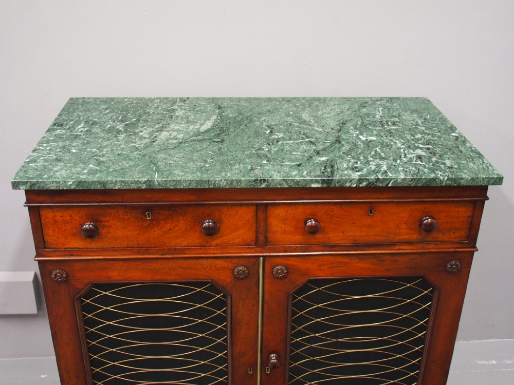 Regency Mahogany and Marble Side Cabinet View IV