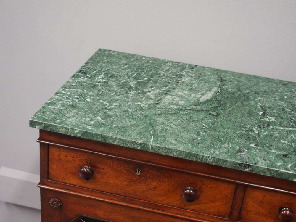 Regency Mahogany and Marble Side Cabinet View V