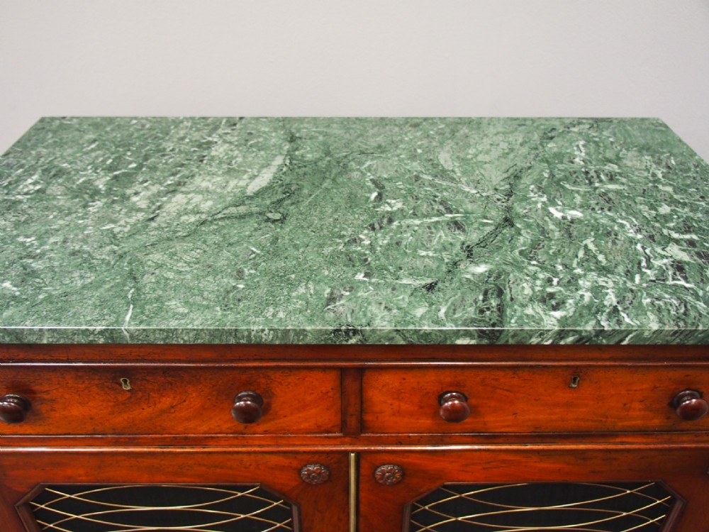 Regency Mahogany and Marble Side Cabinet View VII