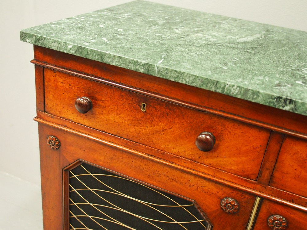 Regency Mahogany and Marble Side Cabinet View VIII