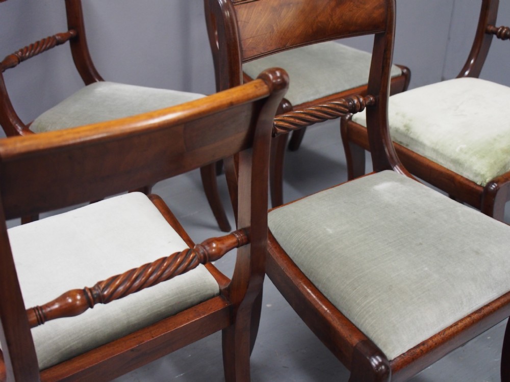 Set of 5 Regency Mahogany Dining Chairs View IX
