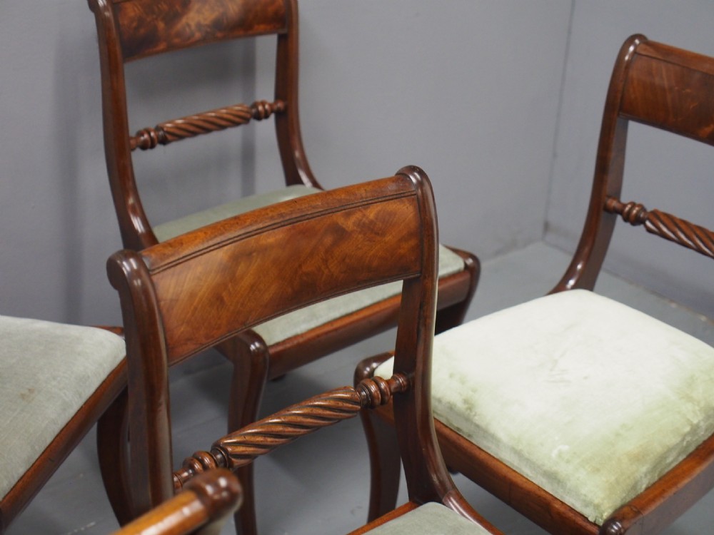 Set of 5 Regency Mahogany Dining Chairs View X