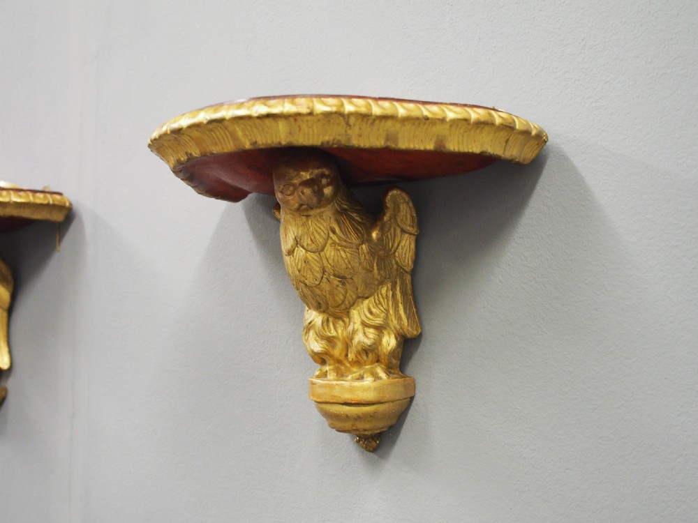 Pair of Carved Bird Wall Brackets View IV
