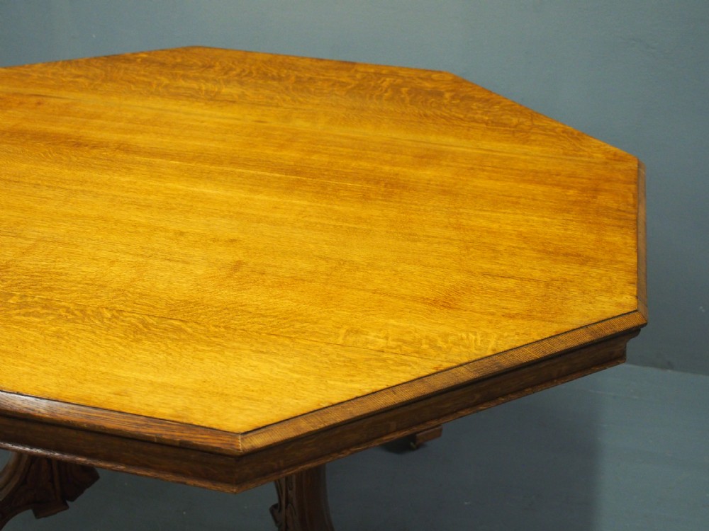 Victorian Gothic Style Oak Centre Table View V
