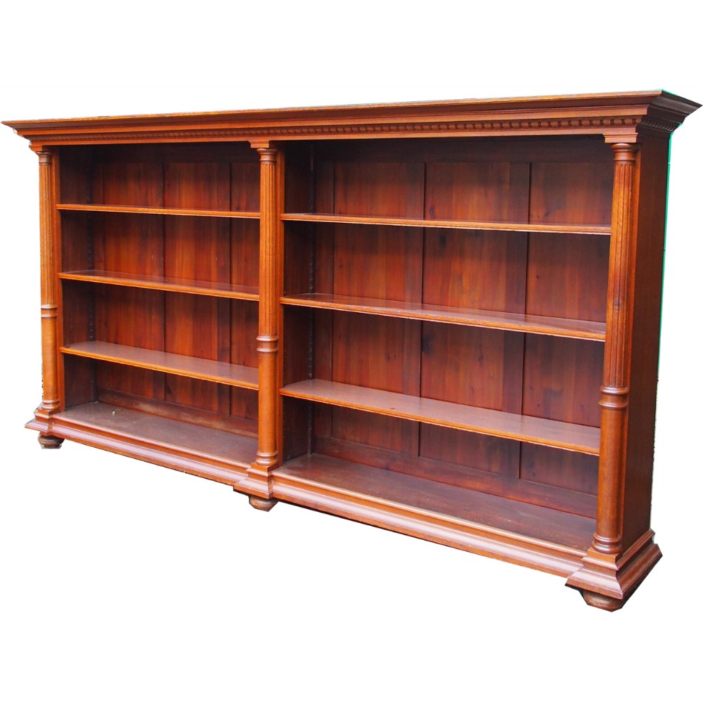 Victorian Oak Baroque Style Open Bookcase