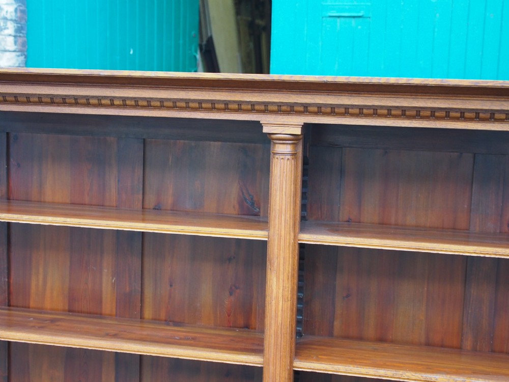 Victorian Oak Baroque Style Open Bookcase View V