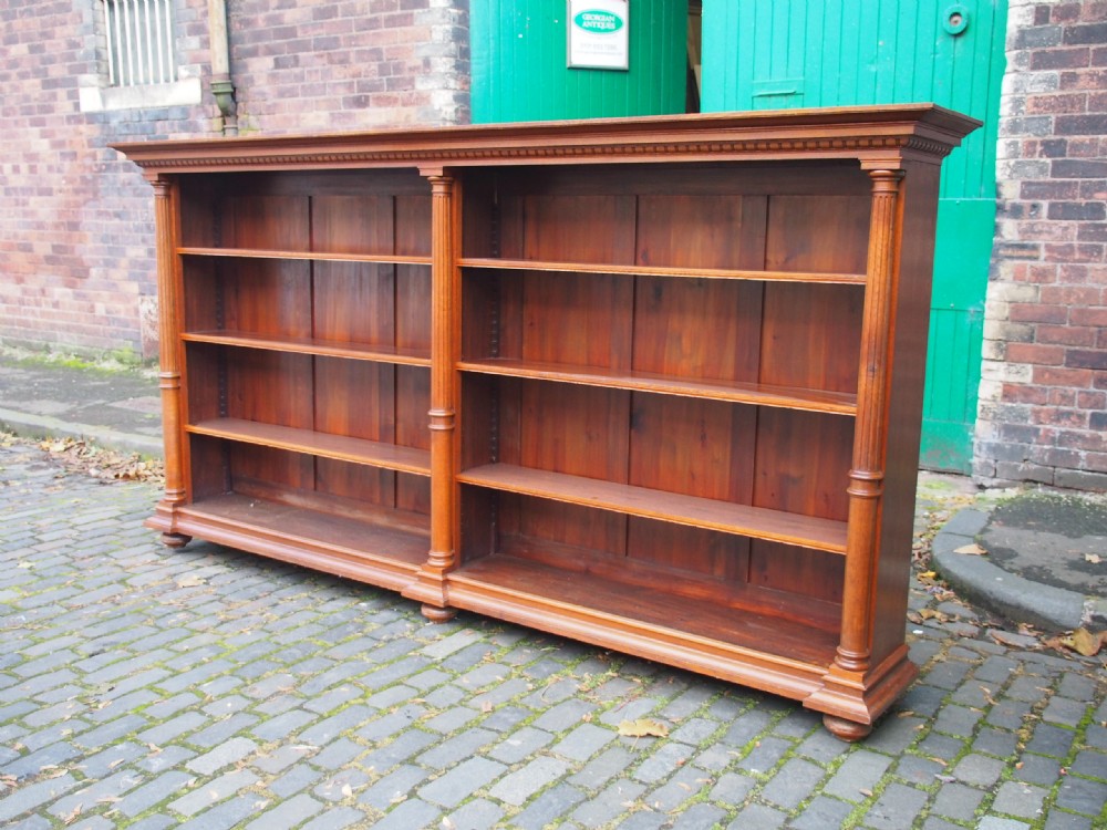 Victorian Oak Baroque Style Open Bookcase View IX