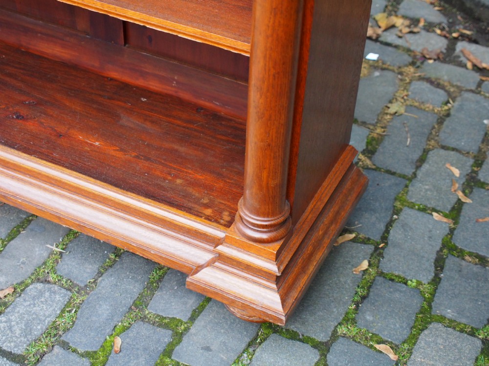 Victorian Oak Baroque Style Open Bookcase View X