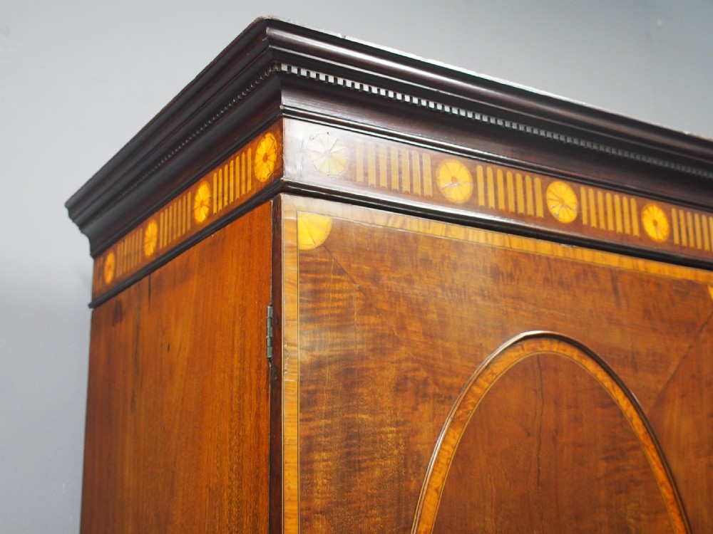 Georgian Mahogany and Inlaid Linen Press View III