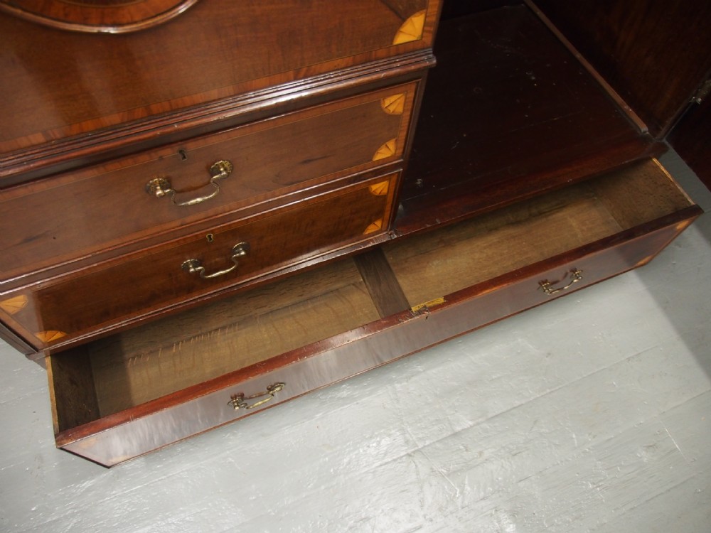 Georgian Mahogany and Inlaid Linen Press View XIII