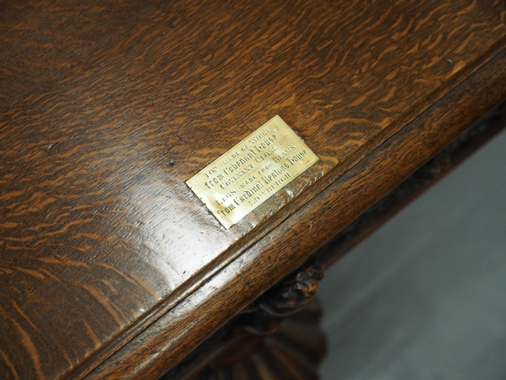 Oak Centre or Dining Table with Historic Edinburgh Woods View IV