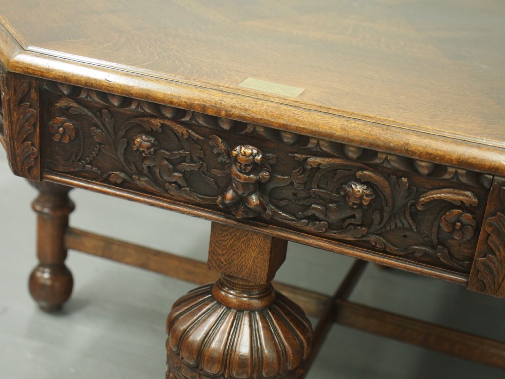 Oak Centre or Dining Table with Historic Edinburgh Woods View VII