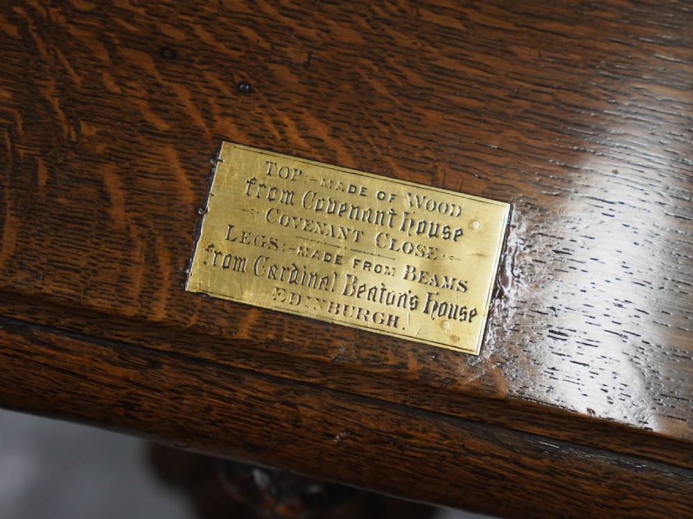 Oak Centre or Dining Table with Historic Edinburgh Woods View XIII