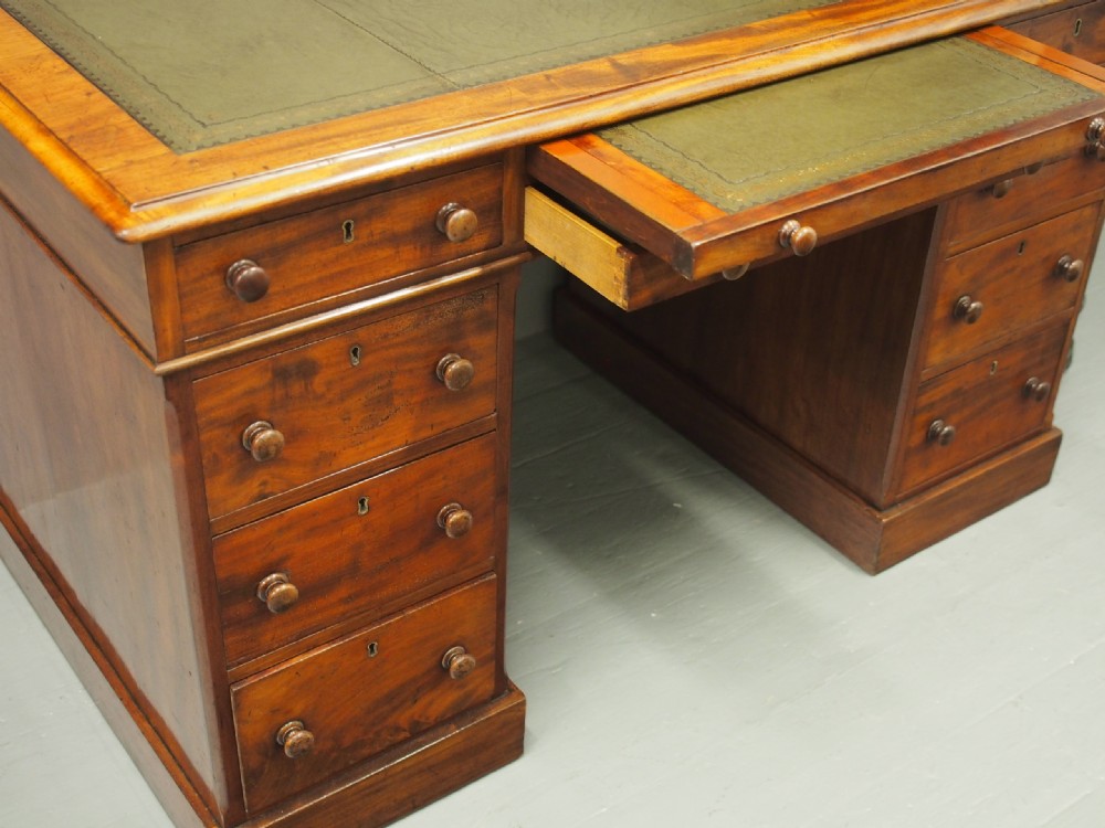 Victorian Mahogany Partners Desk View XV