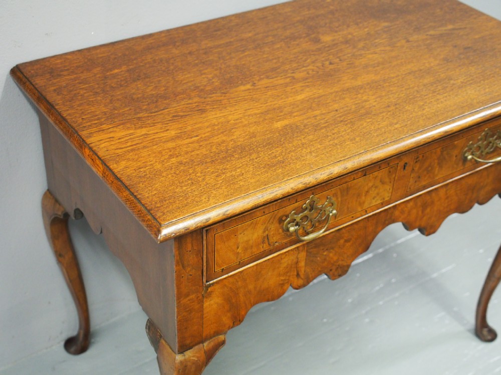 George II Oak and Walnut Lowboy View II